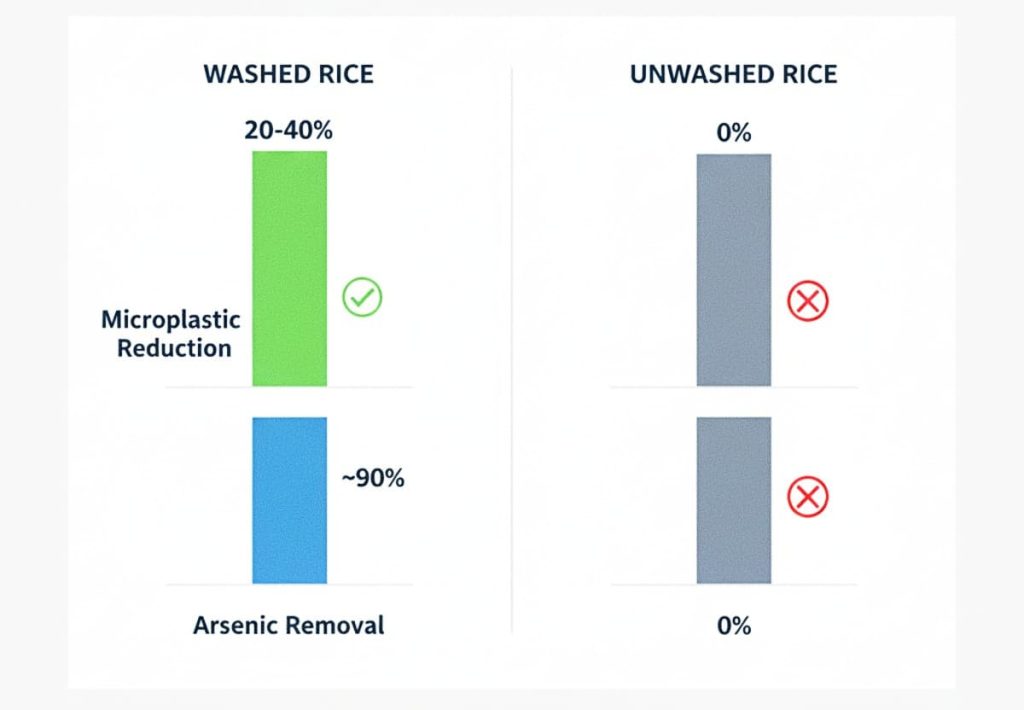 A culinary demonstration showing why is it wrong to wash rice in some cases to preserve vitamins vs washing for safety.