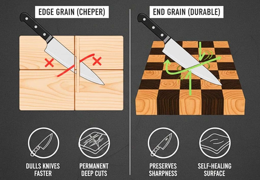 cutting board construction edge grain vs end grain