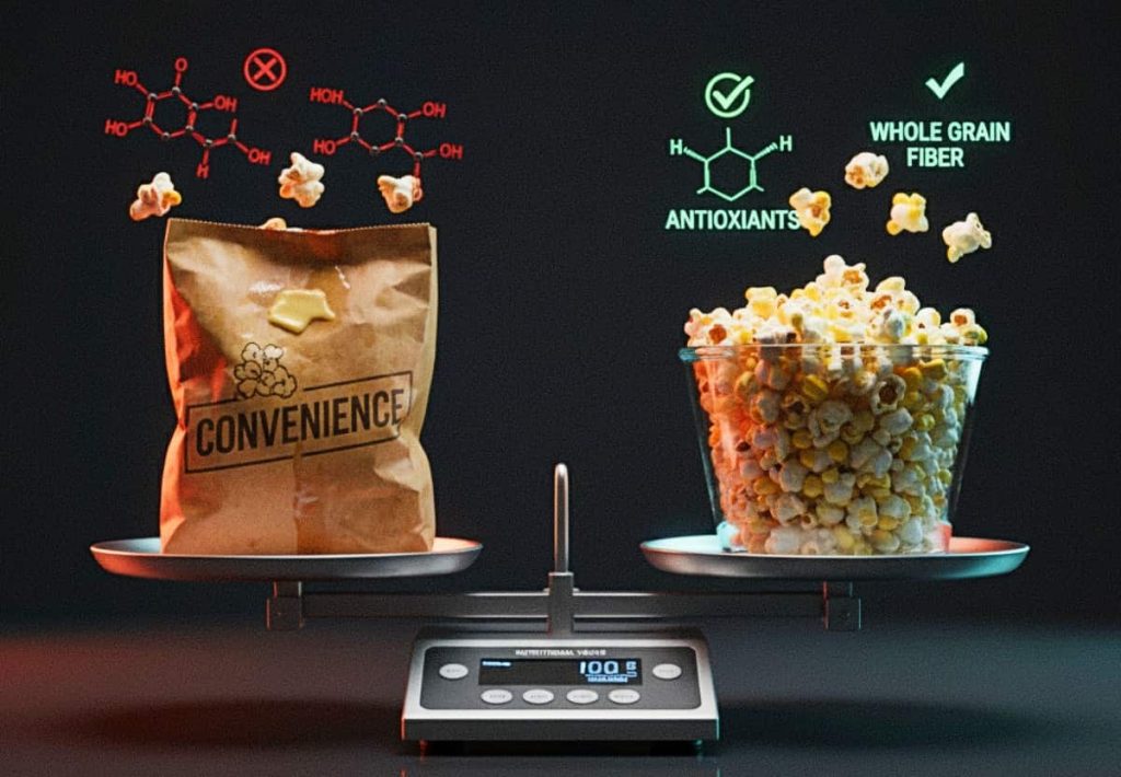 is microwave popcorn healthy detailed nutritional analysis chart