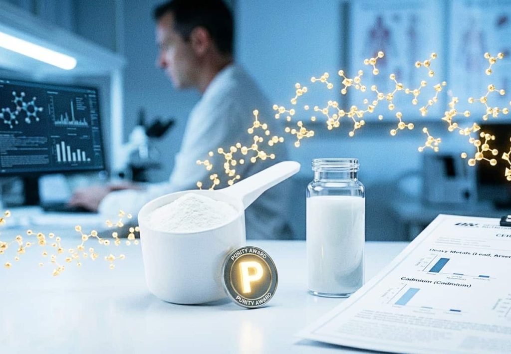 Comparison chart detailing the nutritional science and purity testing standards used to rank the best protein powders of 2026.