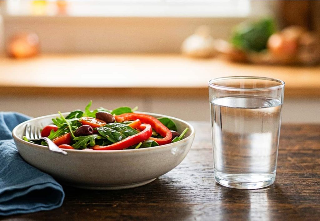 Infographic showing the best time to drink water for metabolism