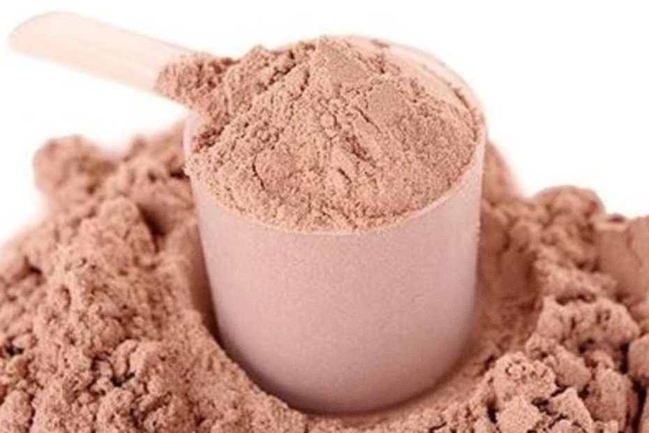 A scoop of whey protein powder illustrating the daily requirement and functions of protein in the body.